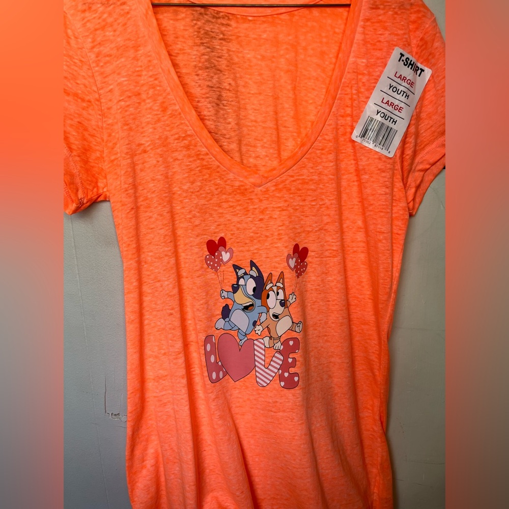 Orange Youth T-Shirt with Cartoon Print